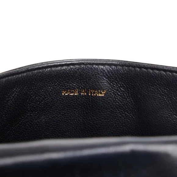 💯AUTH CHANEL MINI FLAP BAG PATENT BLACK LEATHER GOLD CHAIN SHOULDER CROSSBODY - Picture 8 of 15